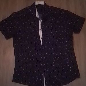 Mens Collard Button down Shirt Large